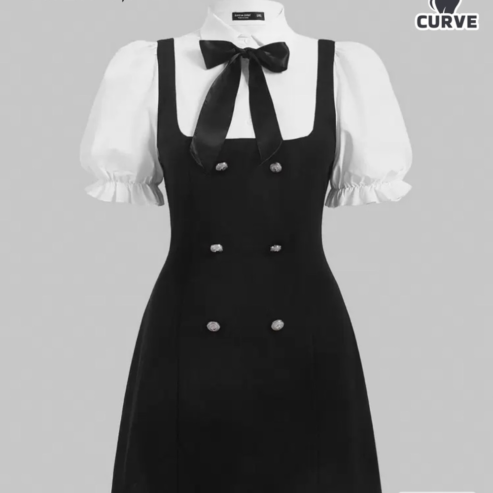 ‘NWT SHEIN Black and White Sheath Dress with Peter Pan Collar’ ⚫️⚪️